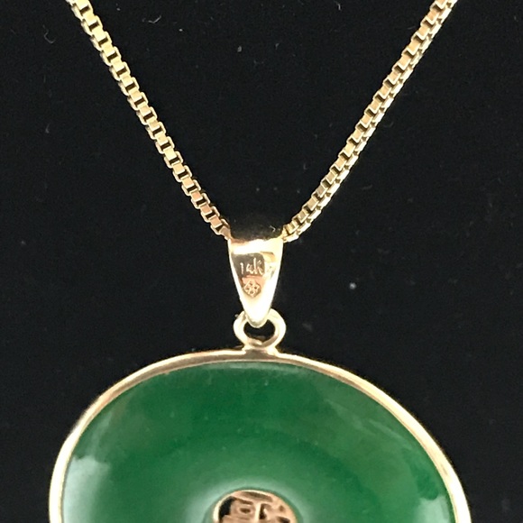 Jade Pendant 14k gold - Picture 2 of 2